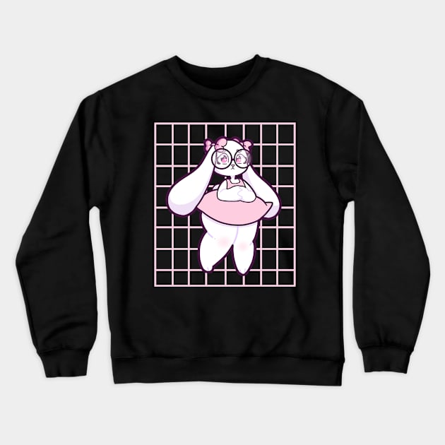 Checkered Bunny Girl Crewneck Sweatshirt by Indy-Site